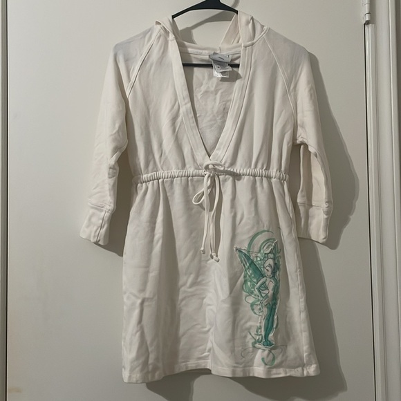 Disney Kids Swim Coverup with Tinkerbell - White and Green Size XS - Picture 1 of 5